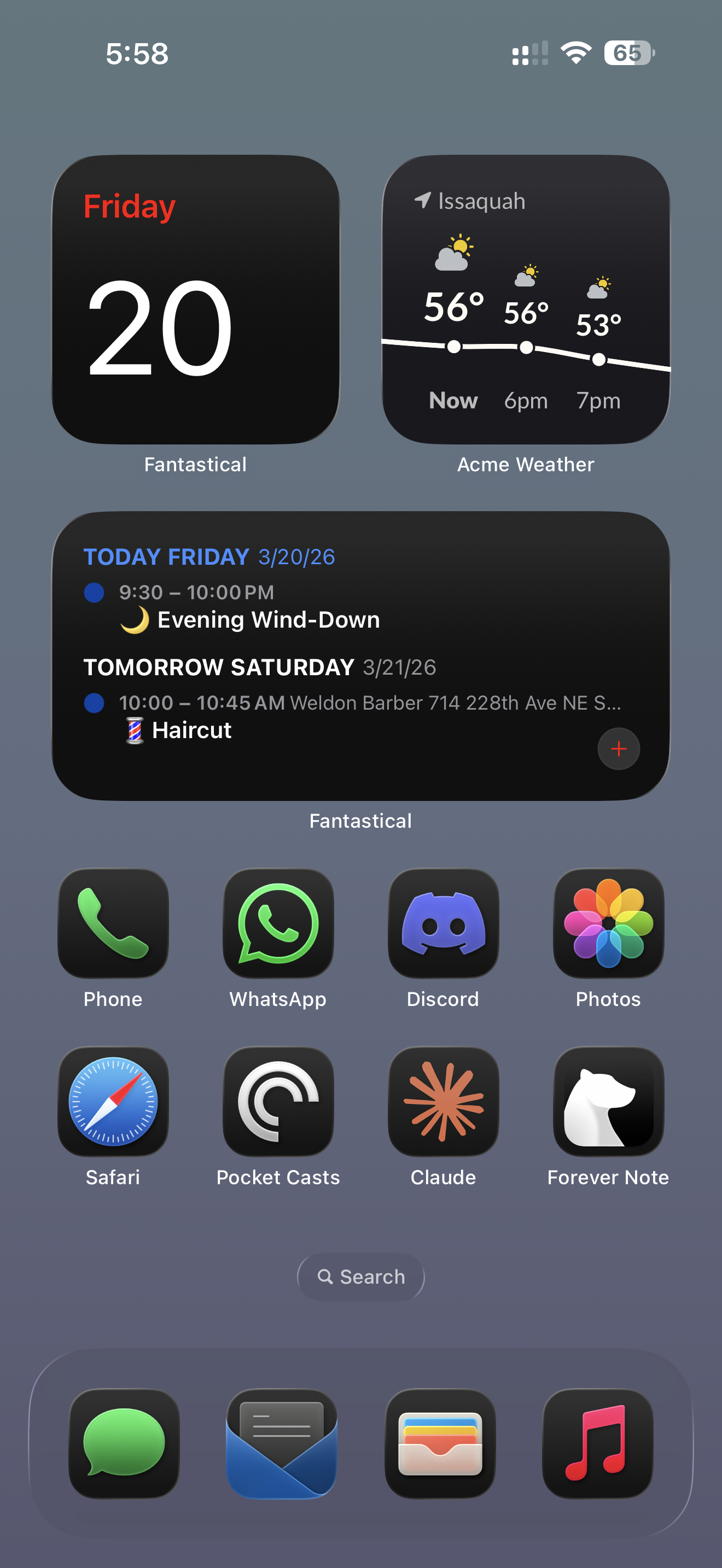 Matt's iPhone 17 Pro Max home screen